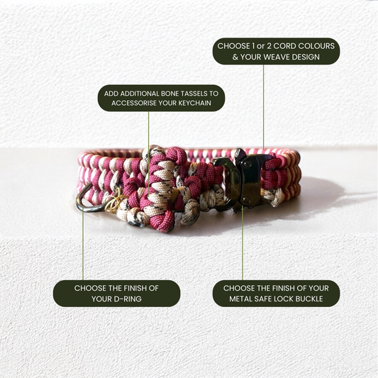 Non-adjustable Cord Collar | Customisable - Green Dog