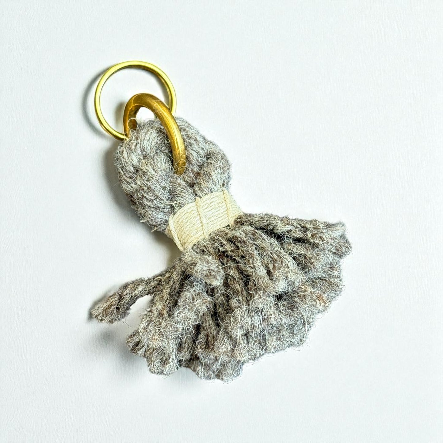 The Brampton – British Wool Keyring Tassel - Green Dog