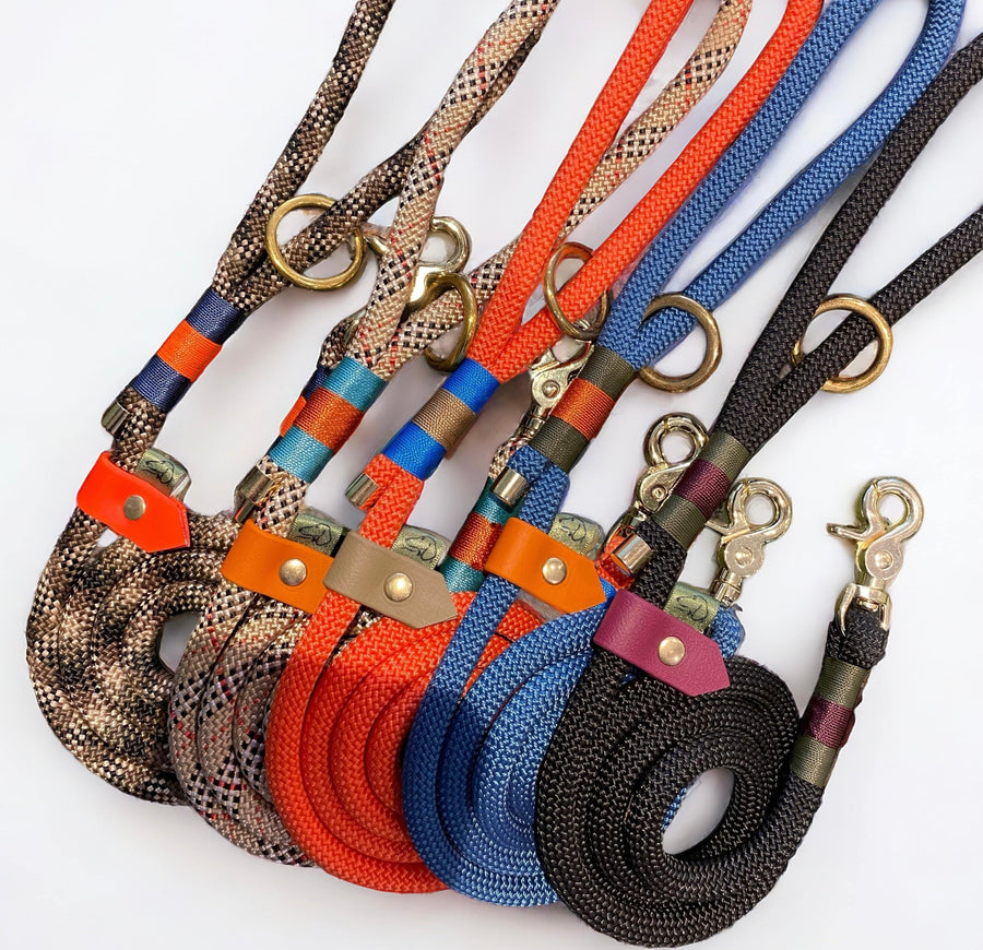 Luxury Dog Lead – Greenwich Yarn Rope Lead - Green Dog