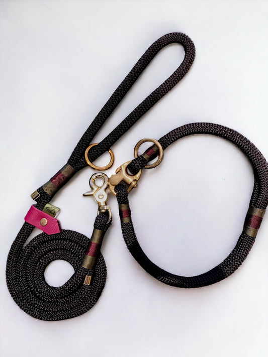 Luxury Dog Lead – Greenwich Yarn Rope Lead - Green Dog