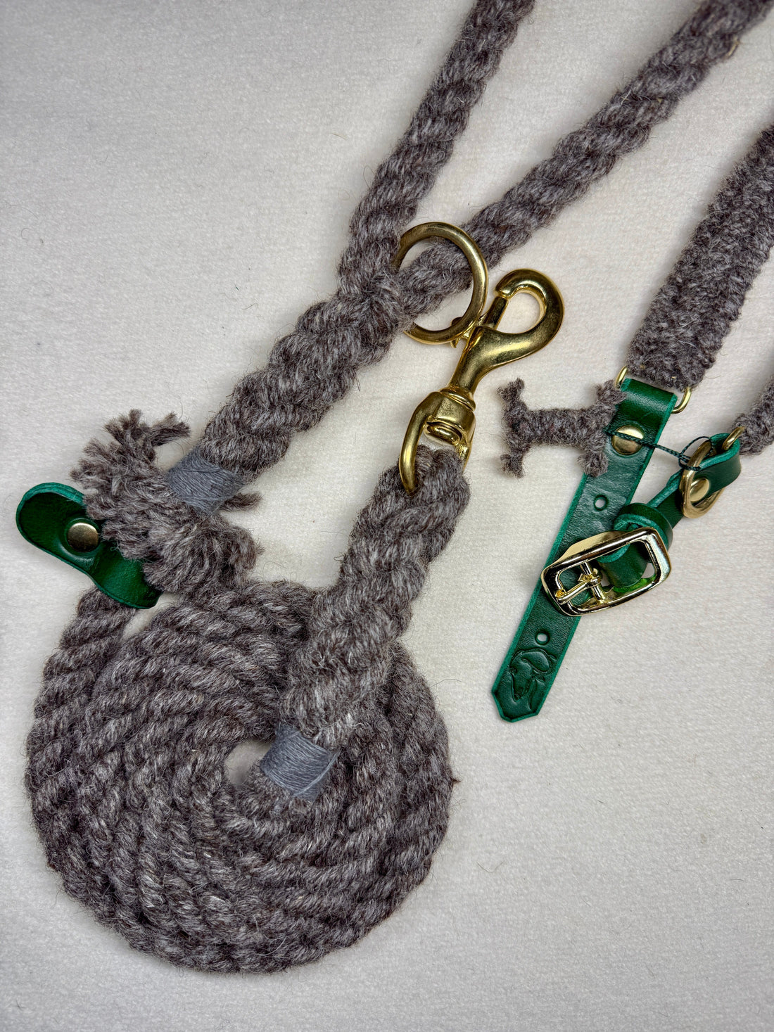 The Sheed Shed custom wool dog collar and dog lead