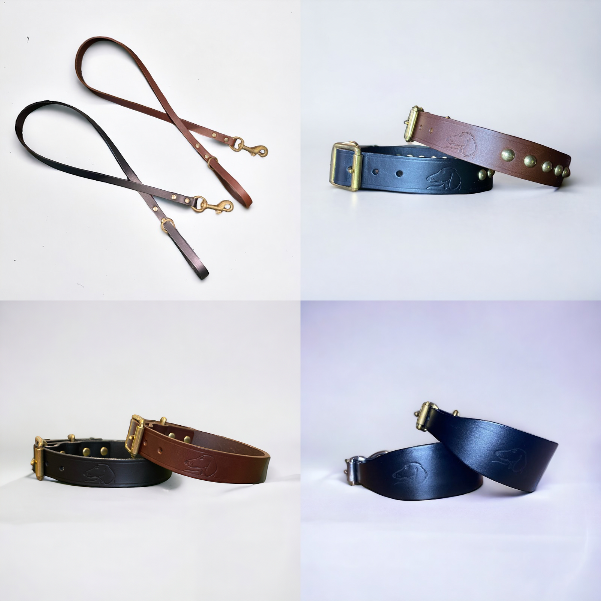 Classic & Studded Leather Dog Accessories Collection | Handmade