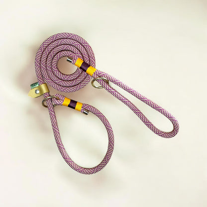 Luxury Dog Lead – Greenwich Yarn Customisable Rope Lead - Green Dog