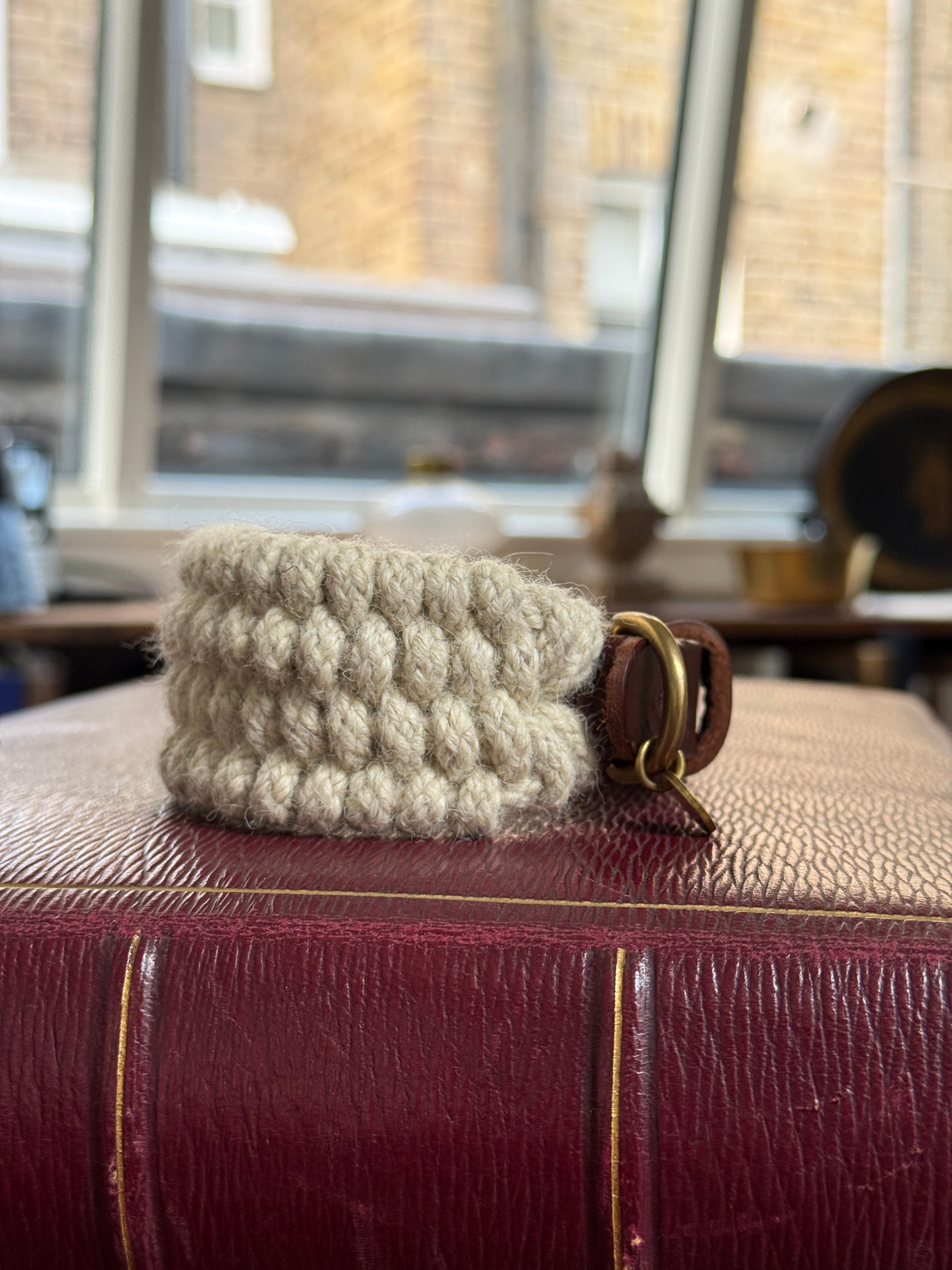 The Swaledale – Handmade British Wool Sighthound Collar - Green Dog