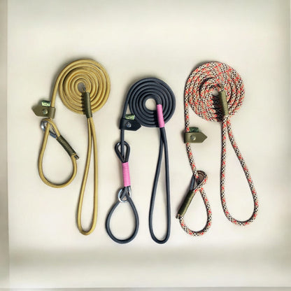 The Strand Slip Lead – Customisable Slip Lead for Dogs (6mm rope) - Green Dog