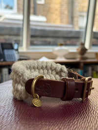 The Swaledale – Handmade British Wool Sighthound Collar - Green Dog