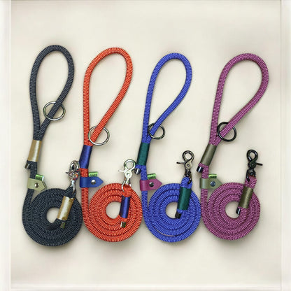 Custom Dog Lead – Rope Lead (Slip or Clip) for Dogs - Green Dog
