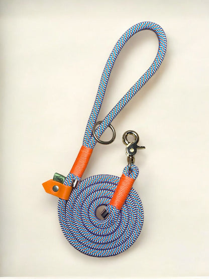 Custom Dog Lead – Rope Lead (Slip or Clip) for Dogs - Green Dog