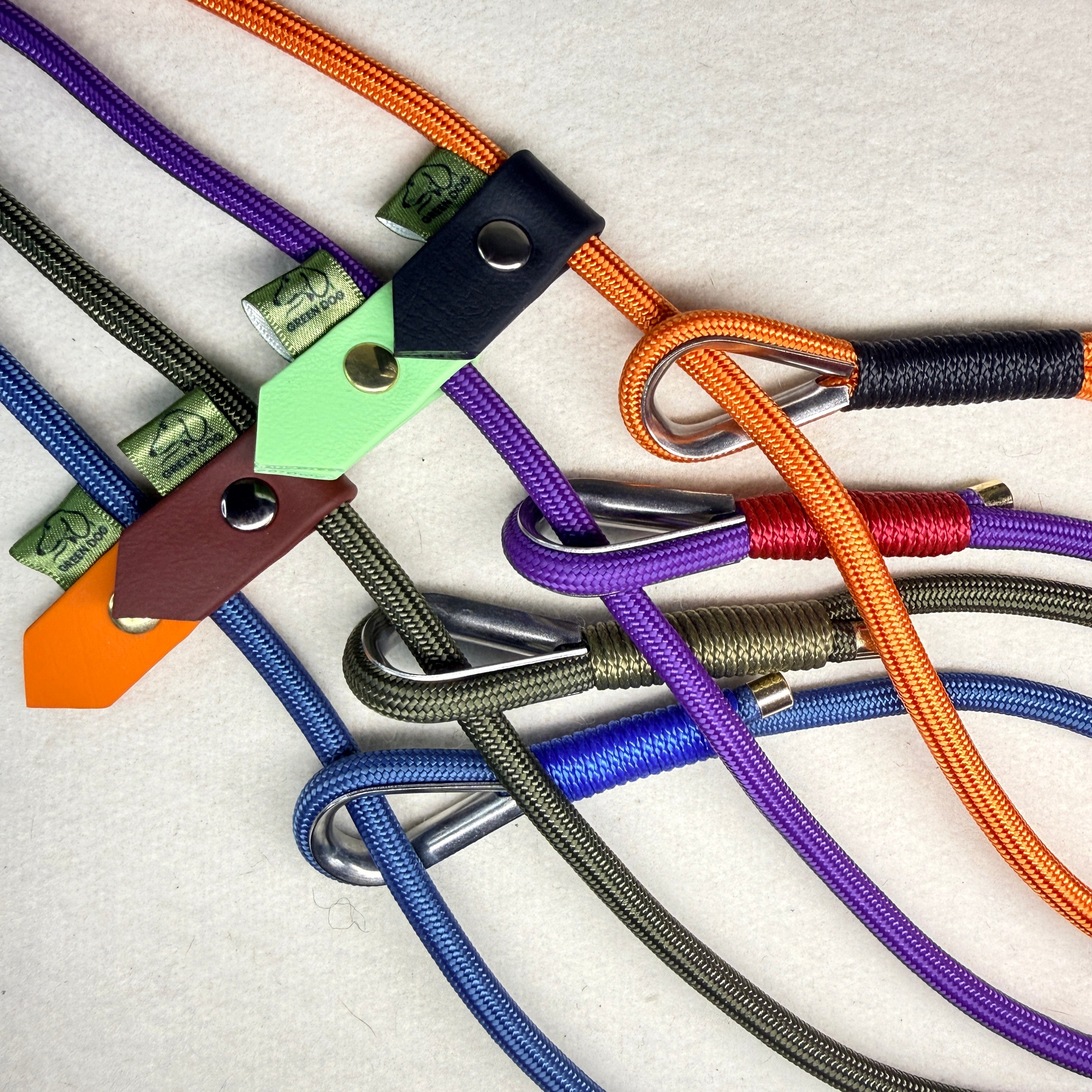 A selection of 6mm rope slips leads available to fully customise down to the smallest detail