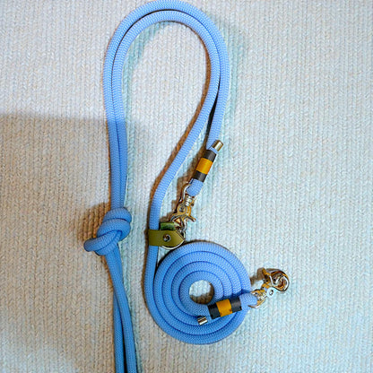 Greenwich Yarn Hands-Free Dog Lead – Monkey Blue | Life Like Charlie