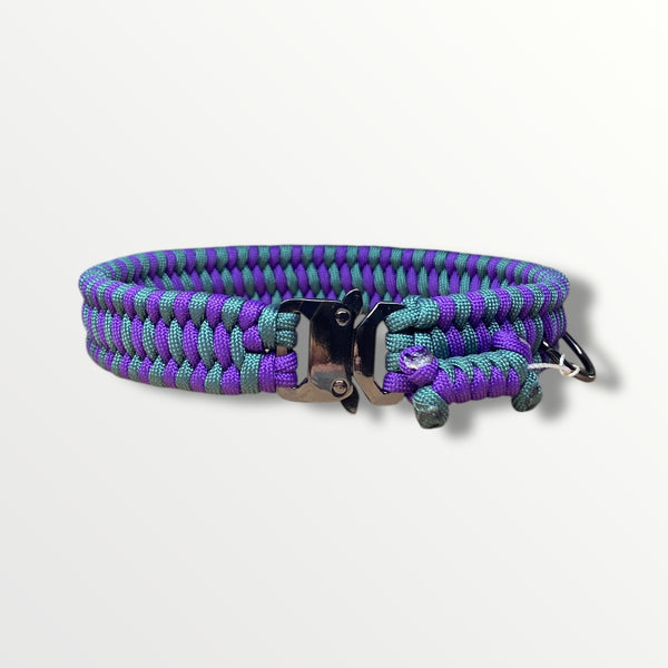 Non-Adjustable Cord Collar | Alpine Green & Deep Purple | 17.5"