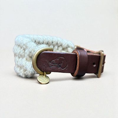 The Dingley handmade British wool sighthound collar with solid brass hardware