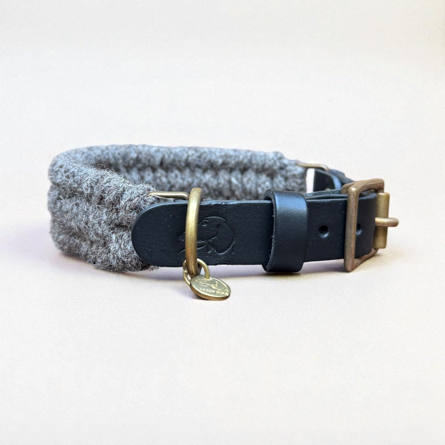 The Brampton – Handmade British Wool Dog Collar (Standard) - Green Dog