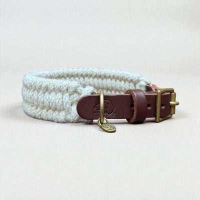 The Dingley handmade British wool dog collar in the classic width with solid brass hardware