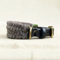 The Brampton – Handmade British Wool Sighthound Collar - Green Dog