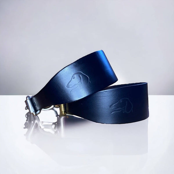 Cotswold Heritage Leather Sighthound Collars | Lurcher, Italian Greyhound & Whippet Collars - Green Dog