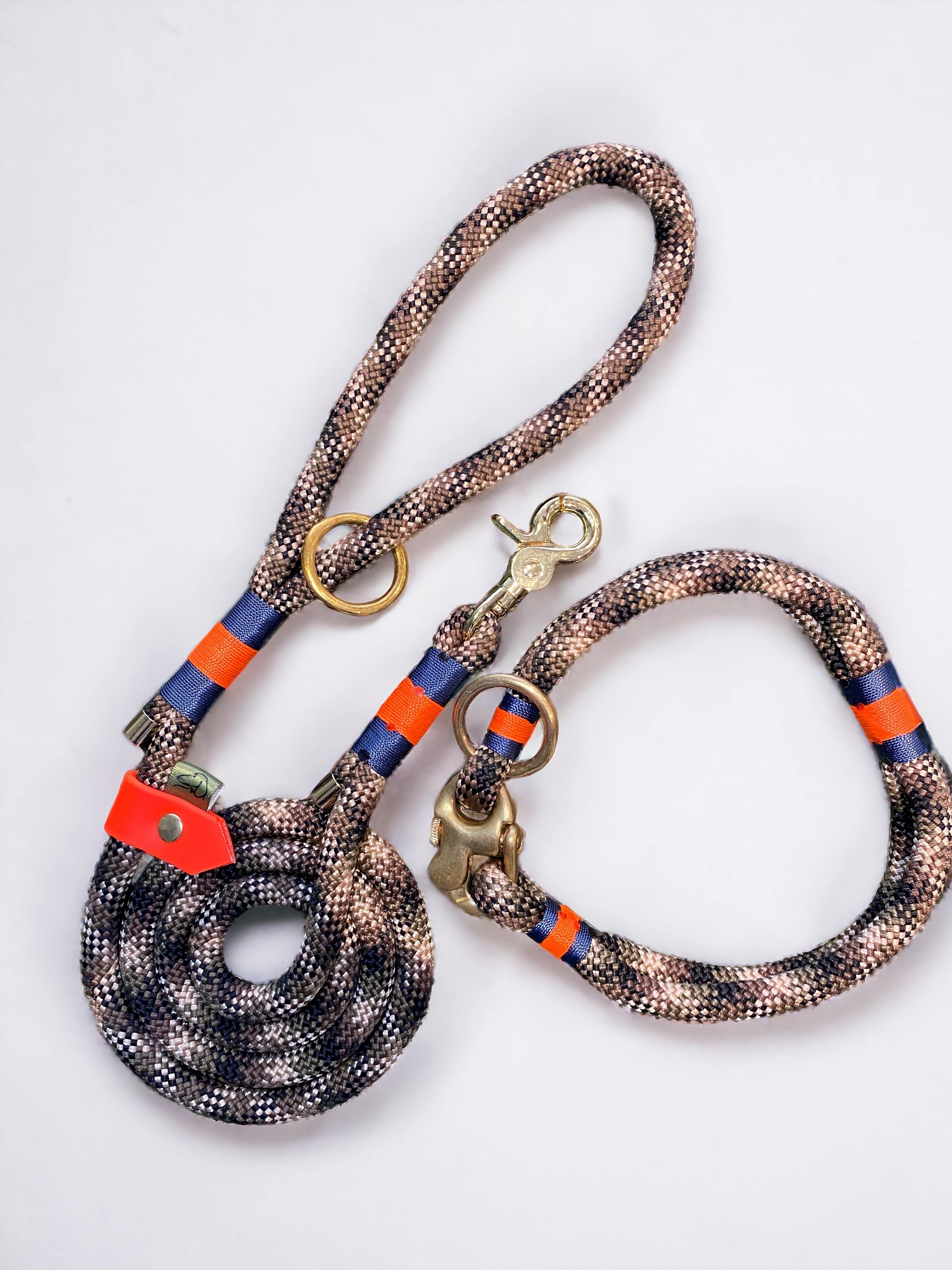Luxury Dog Lead – Greenwich Yarn Rope Lead - Green Dog