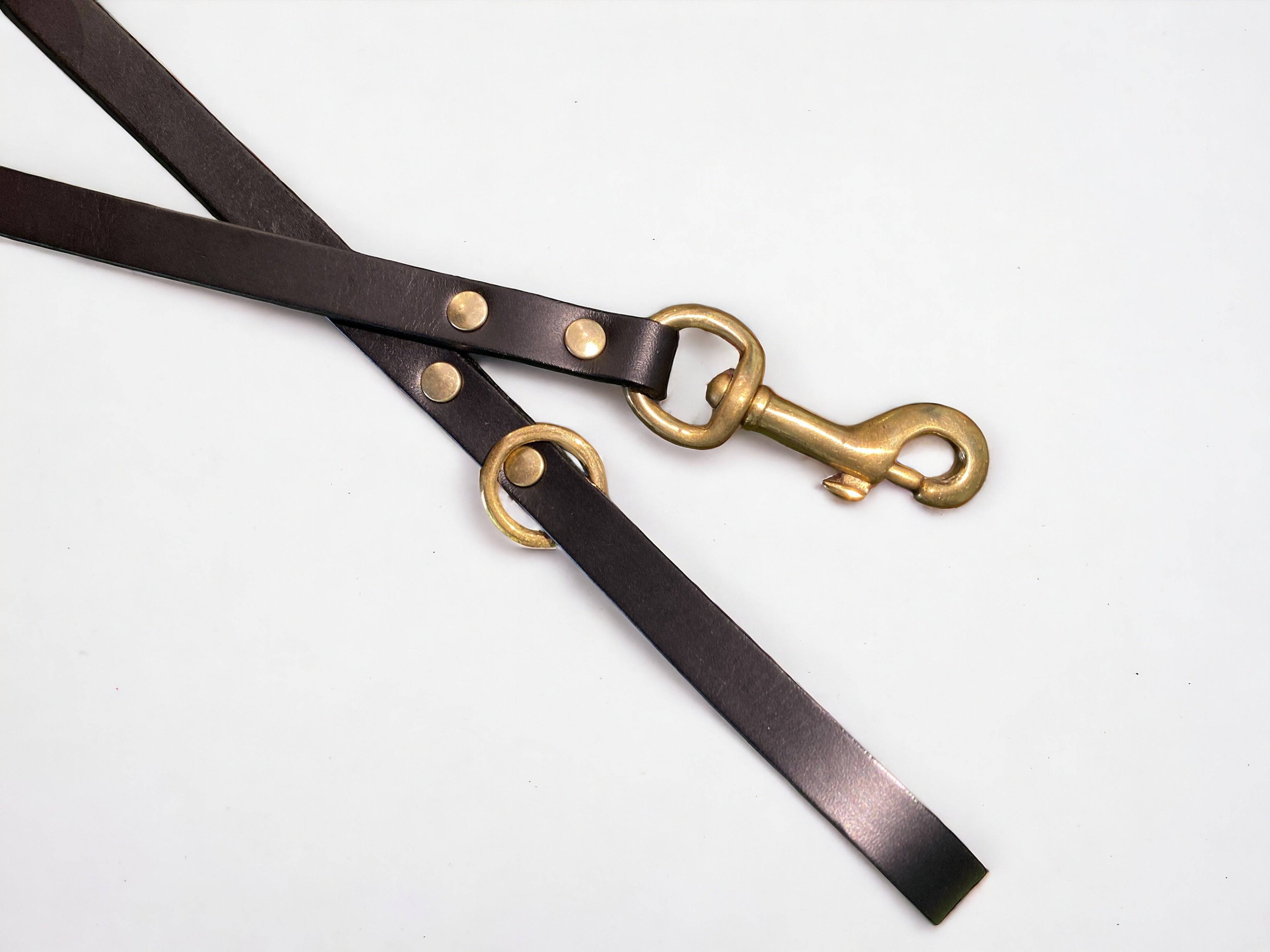 Classic Leather Dog Lead | Black or Chestnut Brown - Green Dog