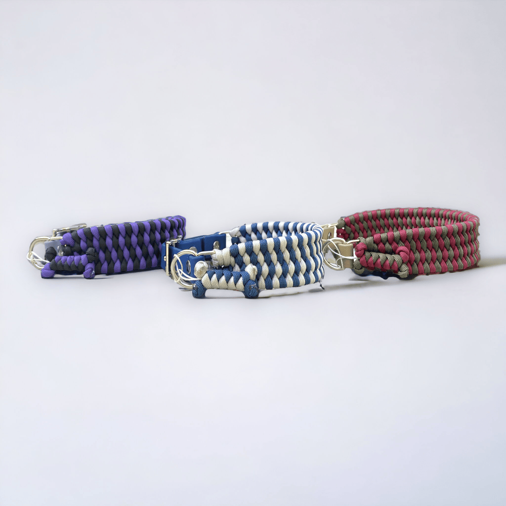 Personalised Cord Dog Collar with BioThane® Adjustable Adapter | Custom Dog Collar - Green Dog