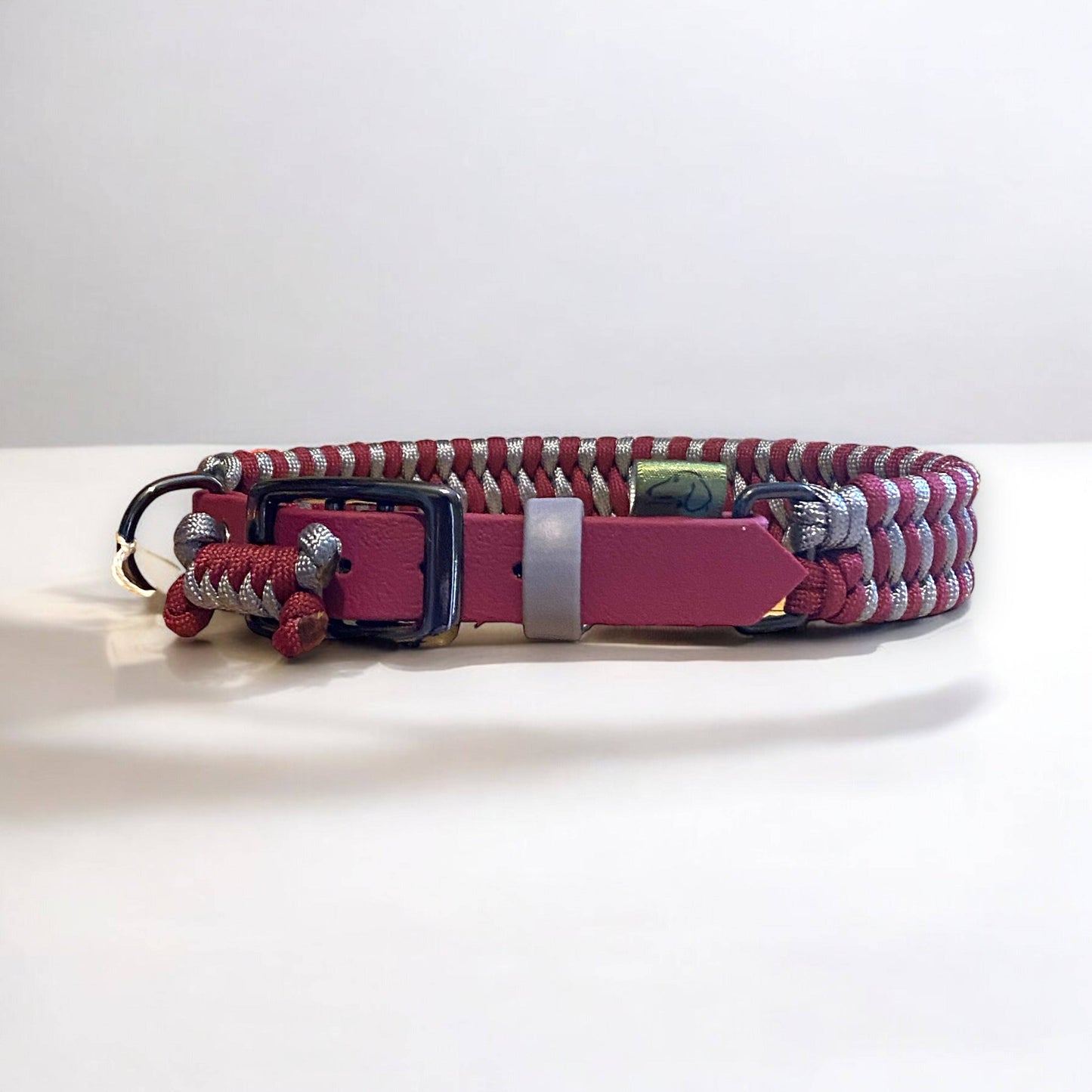 Personalised Cord Dog Collar with BioThane® Adjustable Adapter | Custom Dog Collar