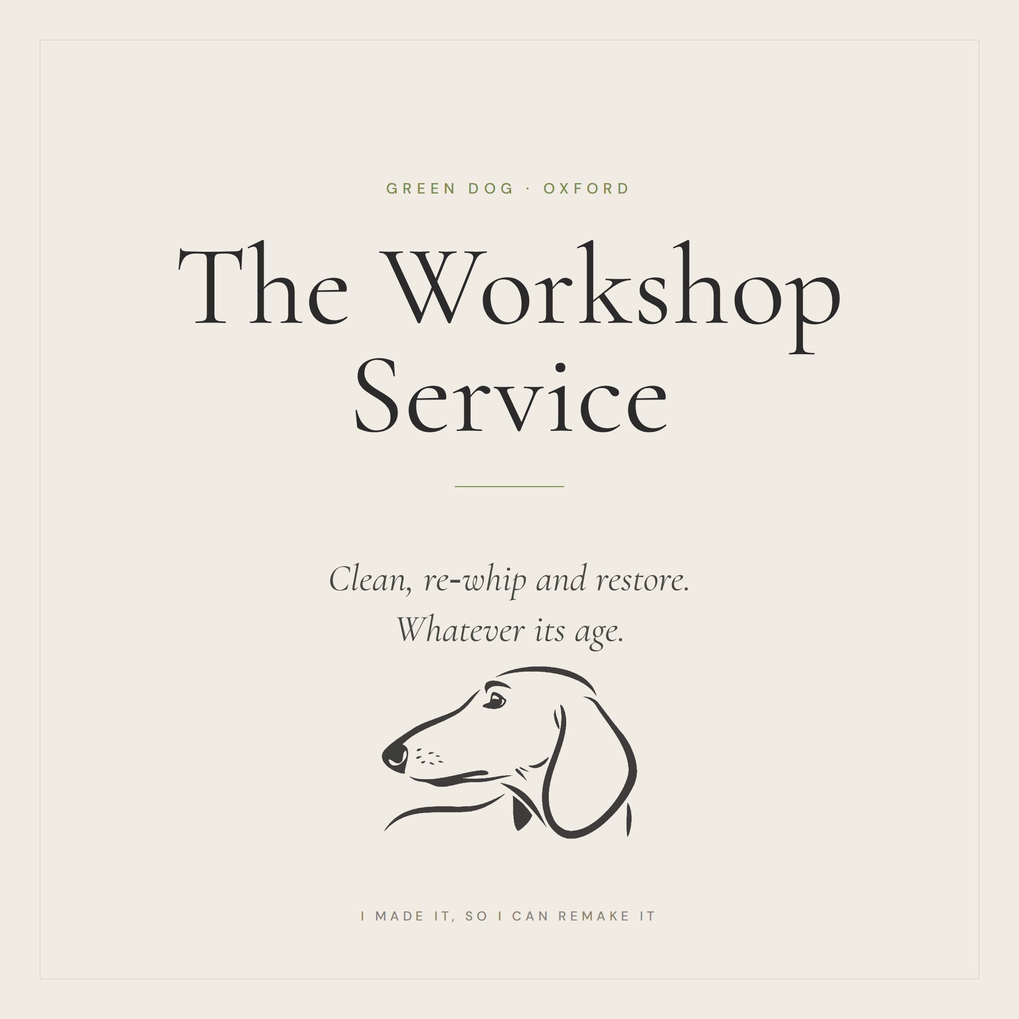 The Green Dog Workshop Service: clean, re-whip and restore your handmade collar or lead, whatever its age